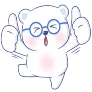 🐻 beruang, imut, stiker, kartun, binatang, kacamata, senang telegram sticker