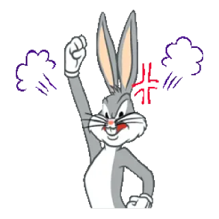 😡 Bugs Bunny Мультфильм, Злой, Кролик, Looney Tunes telegram sticker