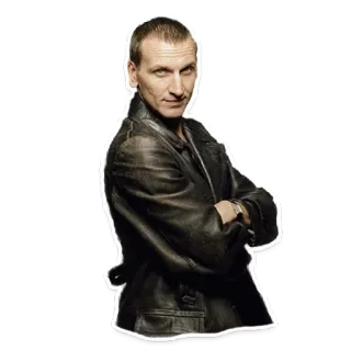 😉 The Doctor Doctor Who fantascienza, Signore del Tempo, giacca di pelle, televisione telegram sticker