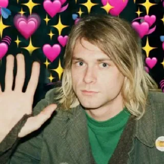 💖 Kurt Cobain músico, coração, kurt, cobain, retrato, amor, anos 90 telegram sticker