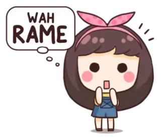 👏 WAH RAME lindo, chica, dibujos animados, exclamación, indonesio, Wah, Rame telegram sticker
