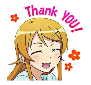 😊 Thank YOU! ありがとう, 感謝, アニメ, 漫画, 花 telegram sticker