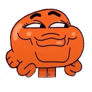 😏 Darwin Watterson The Amazing World of Gumball dessin animé, poisson, gomme, le monde incroyable de gumball, orange, darwin, darwin watterson telegram sticker