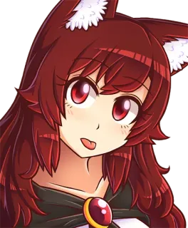 😝 애니메이션, 만화, 소녀, 귀, 빨간 머리 telegram sticker
