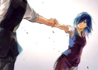 ❤️ anime, holding hands, couple, love, romance telegram sticker