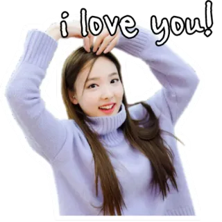 ❤️ i love you! amor, coração, fofo, menina, kpop whatsapp sticker