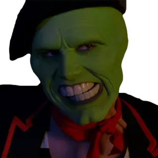 🤣 The Mask faccia verde, maschera, divertente, personaggio film, cartone animato telegram sticker