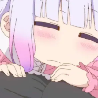 🍚 Kanna Miss Kobayashi's Dragon Maid Anime, Kanna, Fofo, Kawaii, Dormindo, Dragão, Miss Kobayashi's Dragon Maid whatsapp sticker