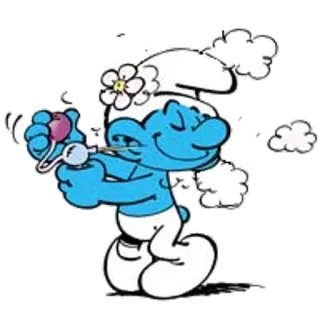 💨 Smurfette The Smurfs การ์ตูน, สีน้ำเงิน, ดอกไม้, สเมิร์ฟ, สเมิร์ฟ whatsapp sticker