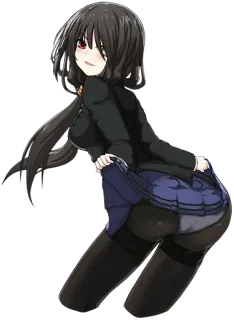 😏 Anime, Garota, Saia, cabelo preto telegram sticker