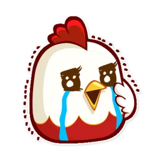 😂 chicken, emoji, sad, crying, cartoon, sticker, animal telegram sticker