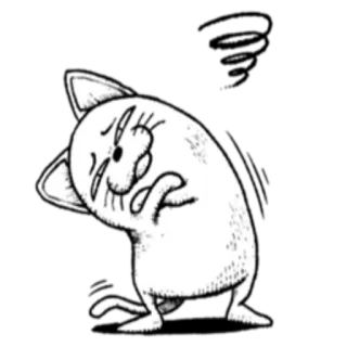 😐 猫, 漫画, 動物, イラスト, スケッチ, かわいい telegram sticker