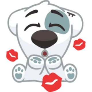 💋 kiss, dog, cute, cartoon, love telegram sticker