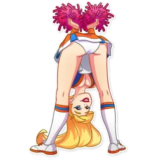 🍑 Чирлидер, Спорт, Гимнастика, Блондинка, Мультфильм telegram sticker