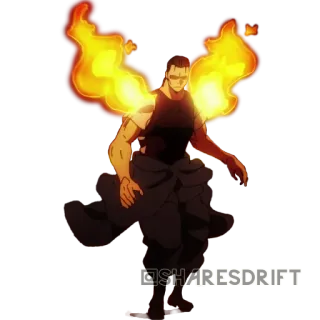🔥 @SHARES DRIFT Anime, Fuoco, Uomo, Personaggio telegram sticker