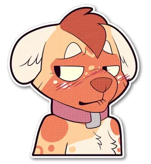 😰 狗, 动物, 贴纸, 卡通, 可爱, 得意 telegram sticker