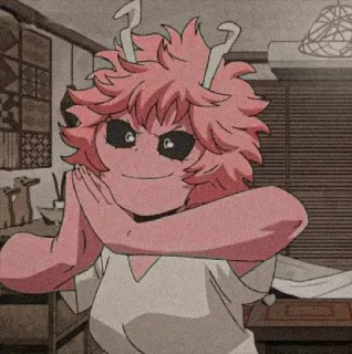 🙏 Mina Ashido My Hero Academia Mina Ashido, Anime, My Hero Academia, Pelo Rosa, Lindo, Dibujo Animado telegram sticker