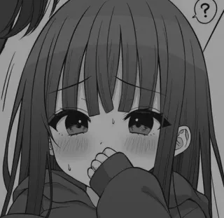 🖤 Anime, Manga, Fille, Mignon, Point d'interrogation telegram sticker