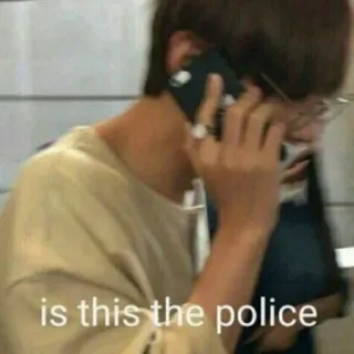 🕸 is this the police полиция, звонок, мем, юмор, смешно telegram sticker