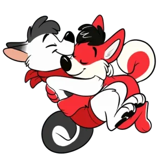 🤗 furry, hug, embrace, affection, cute, anthropomorphic, fox, canine telegram sticker
