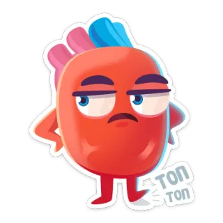 🤨 ТОП ТОП Cartoon, Personage, Rood, Blauw, Roze whatsapp sticker