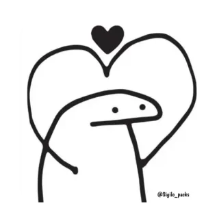 ❤️ heart, love, cartoon, minimalist telegram sticker