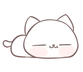 😌 แมว, น่ารัก, สัตว์, คาวาอิ, สติกเกอร์, การ์ตูน, นอนลง, หลับ telegram sticker