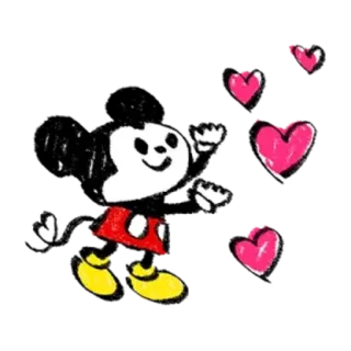 😍 Mickey Mouse Topolino, Cartoni animati, Cuori, Carino, Disney whatsapp sticker