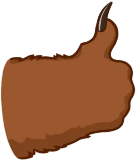👍 joinha, furry, pata de animal, gesto, curtida telegram sticker