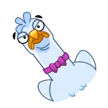 😡 poulet, lunettes, oiseau, dessin animé whatsapp sticker