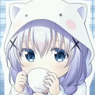 🩸 anime girl, kawaii, chibi, cute, manga, tea telegram sticker