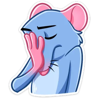 🤦‍♀️ ratón, facepalm, dibujos animados, animal, gesto, frustración telegram sticker