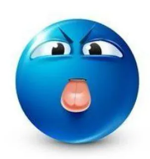 😛 blau, emoji, zunge, lustig, wütend whatsapp sticker