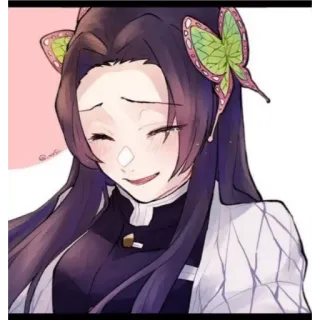 🙂 Shinobu Kocho Demon Slayer anime, demon slayer, shinobu kocho, manga, butterfly, cute, smiling telegram sticker
