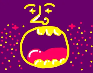 🥳 face, open mouth, cartoon, illustration telegram sticker