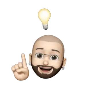 💥 Glühbirne, Idee, Denken, Emoji, Avatar, Gesicht, Kopf whatsapp sticker