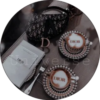 ☕️ Universe coffee, dior, luxury, fashion, aesthetic, beverage, drink telegram sticker