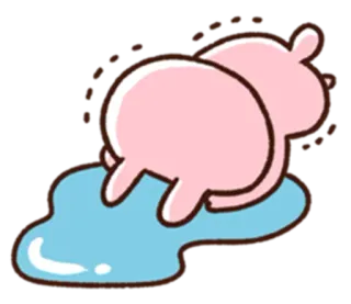 😭 동물, 분홍색, 귀여운, 물, 곰 telegram sticker