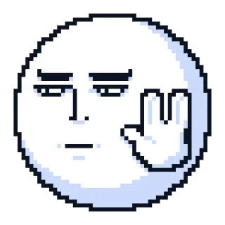 👋 pixel art, emoji, hand gesture, negative, stop telegram sticker