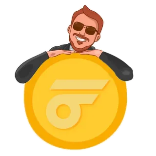 😁 hombre, moneda, criptomoneda, moneda digital, inversión, finanzas telegram sticker