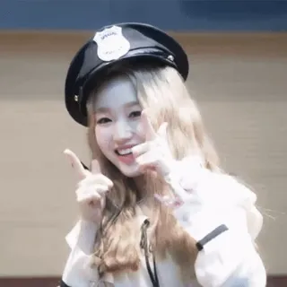 👮 mulher, pessoa, chapéu de polícia, polícia, asiática, garota, arma com os dedos telegram sticker