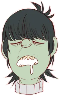 😪 Murdoc Niccals Gorillaz cartoni animati, musica, gruppo virtuale, Murdoc telegram sticker