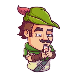 🃏 desenho animado, personagem, adesivo, coringa, cartas, chapéu, bigode telegram sticker