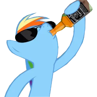 🍷 Rainbow Dash My Little Pony pony, alcohol, drinking, cartoon, humor telegram sticker