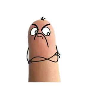 🖕 angry, cartoon, finger, expression, mood whatsapp sticker