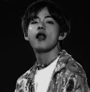 🧿 person, male, kpop, idol, singer, black and white telegram sticker