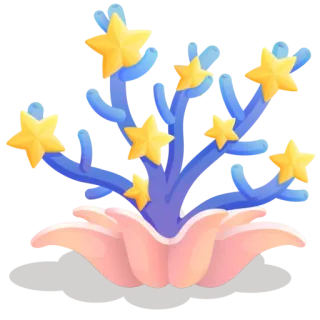 ⭐ coral, sea, stars, ocean, underwater, decoration telegram sticker