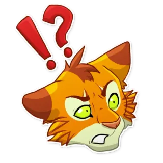 ⁉️ renard, question, exclamation, expression, animal, dessin animé whatsapp sticker