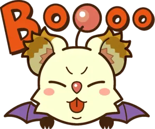 😝 Booo การ์ตูน, สัตว์, น่ารัก, ผี, ค้างคาว telegram sticker