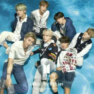 👨‍👨‍👦‍👦 BTS Lights / Boy With Luv BTS, Boy With Luv, Музыка, K-Pop, Группа, Lights, Обложка альбома whatsapp sticker